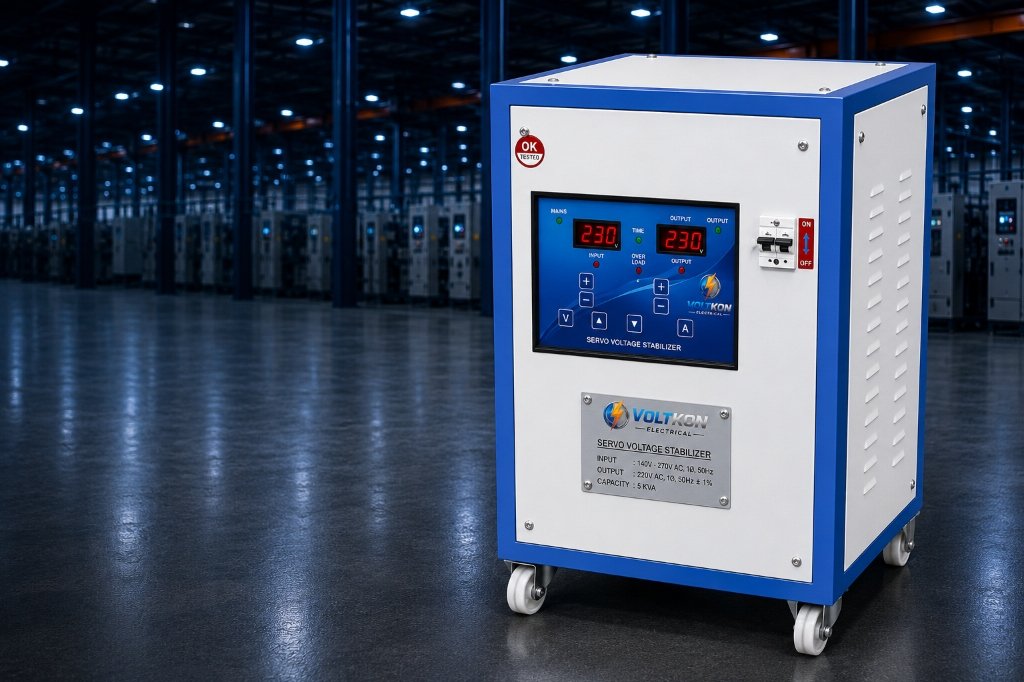 Vertical Single Phase Servo Voltage Stabilizer Cabinet